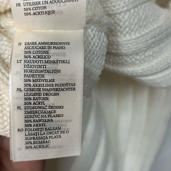 Monki Cream Ribbed Cowl Neck Sweater. Size Small - Picture 4 of 6